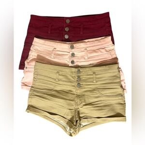 NOBO Women's High Waist Shorts - Burgundy, Pink, Tan